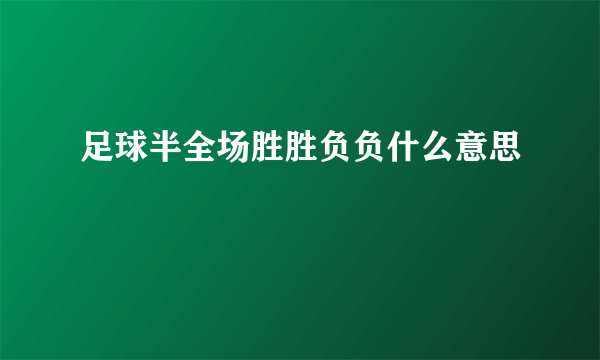 足球半全场胜胜负负什么意思