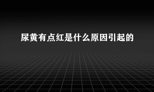 尿黄有点红是什么原因引起的