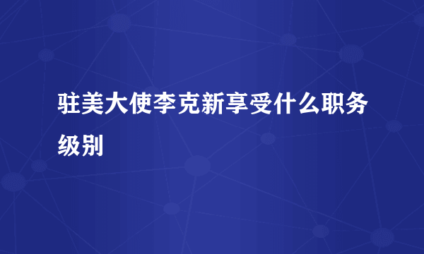 驻美大使李克新享受什么职务级别