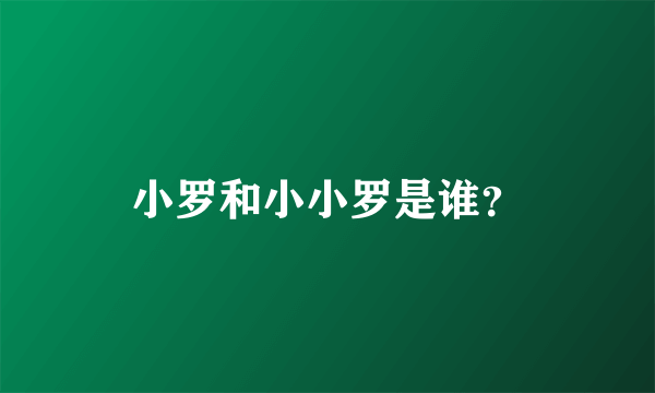 小罗和小小罗是谁？