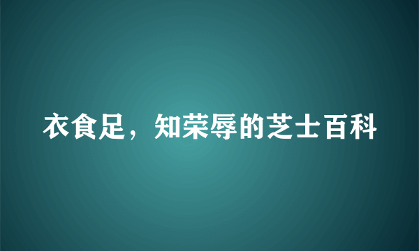 衣食足，知荣辱的芝士百科