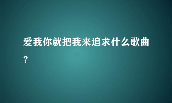 爱我你就把我来追求什么歌曲？