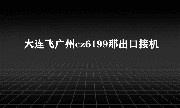 大连飞广州cz6199那出口接机