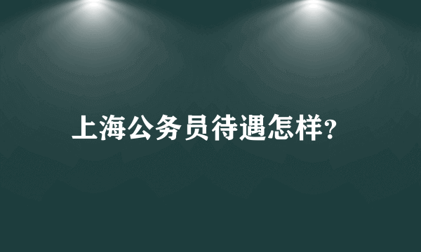 上海公务员待遇怎样？