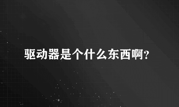 驱动器是个什么东西啊？