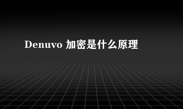 Denuvo 加密是什么原理