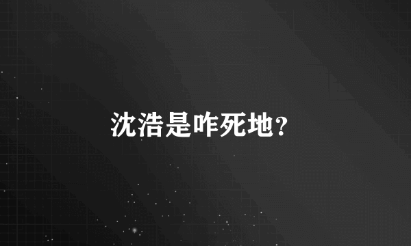 沈浩是咋死地？