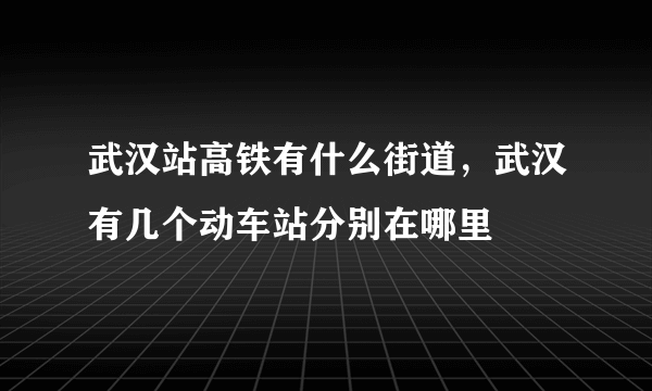 武汉站高铁有什么街道，武汉有几个动车站分别在哪里