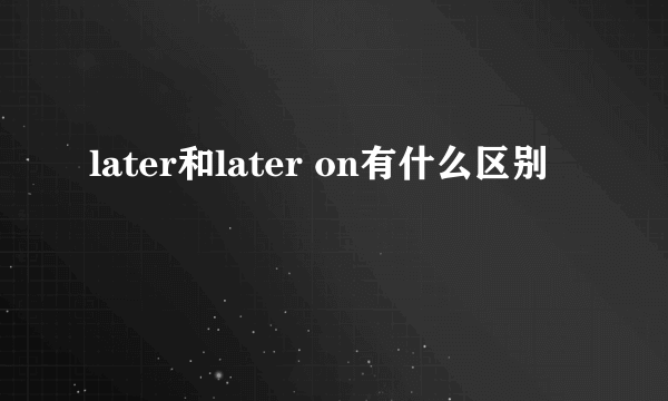 later和later on有什么区别