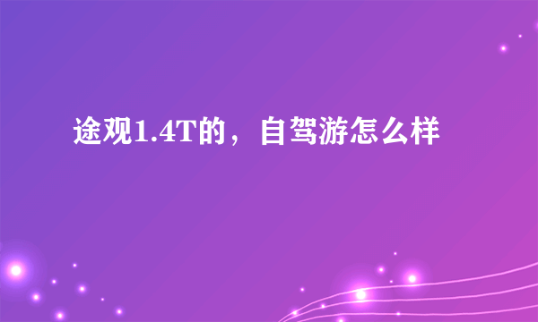 途观1.4T的，自驾游怎么样