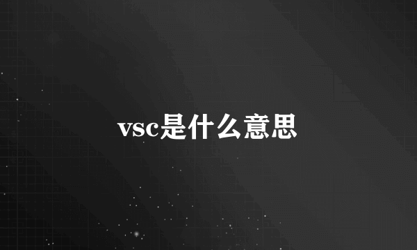 vsc是什么意思