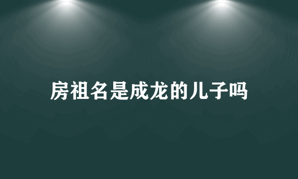 房祖名是成龙的儿子吗