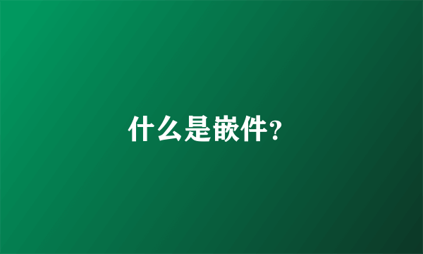 什么是嵌件？