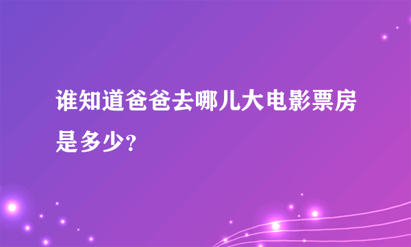 谁知道爸爸去哪儿大电影票房是多少？