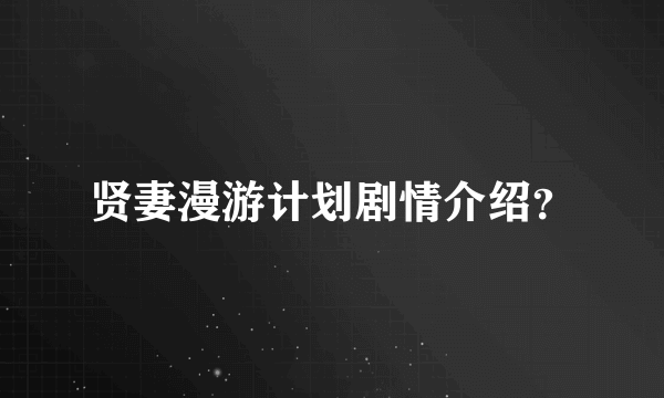 贤妻漫游计划剧情介绍？