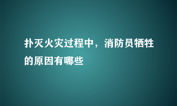 扑灭火灾过程中，消防员牺牲的原因有哪些