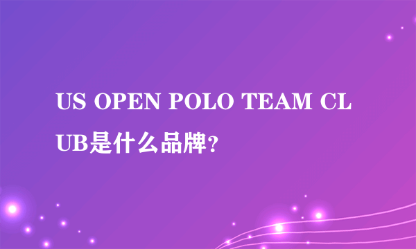 US OPEN POLO TEAM CLUB是什么品牌？