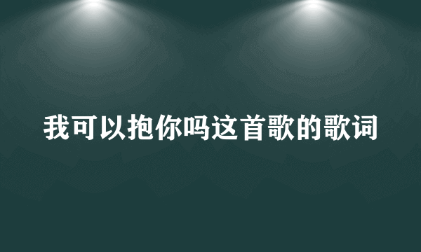 我可以抱你吗这首歌的歌词