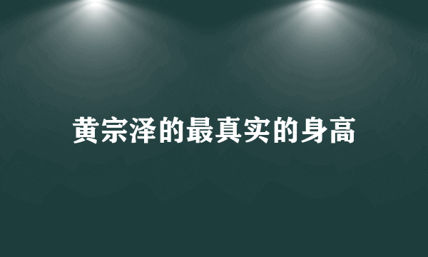 黄宗泽的最真实的身高