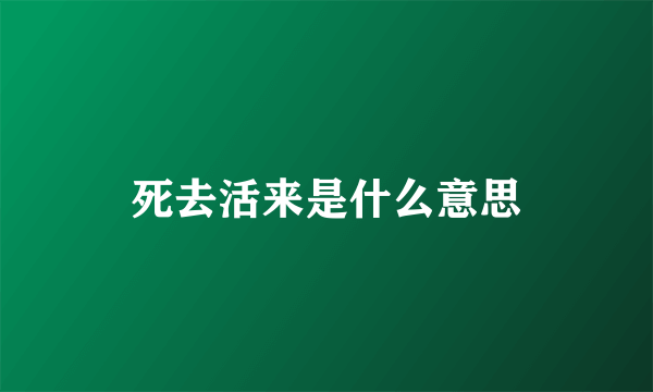 死去活来是什么意思