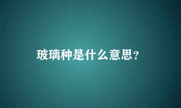 玻璃种是什么意思？