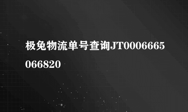 极兔物流单号查询JT0006665066820