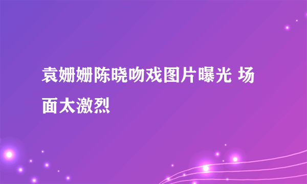 袁姗姗陈晓吻戏图片曝光 场面太激烈