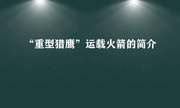 “重型猎鹰”运载火箭的简介