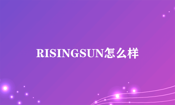 RISINGSUN怎么样