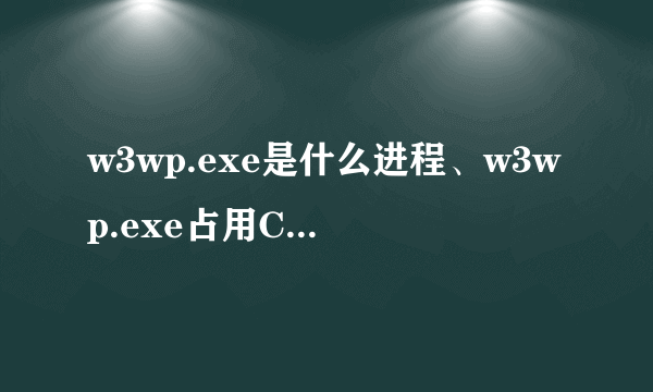 w3wp.exe是什么进程、w3wp.exe占用CPU100%怎么解决