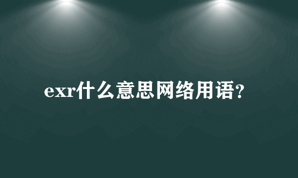 exr什么意思网络用语？