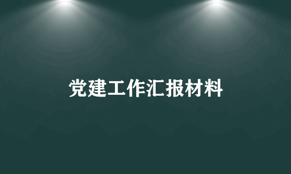 党建工作汇报材料