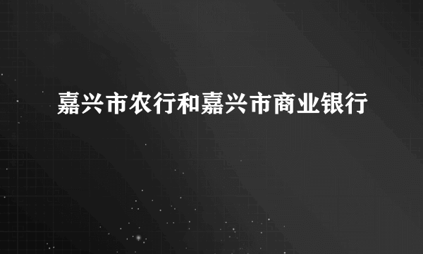 嘉兴市农行和嘉兴市商业银行