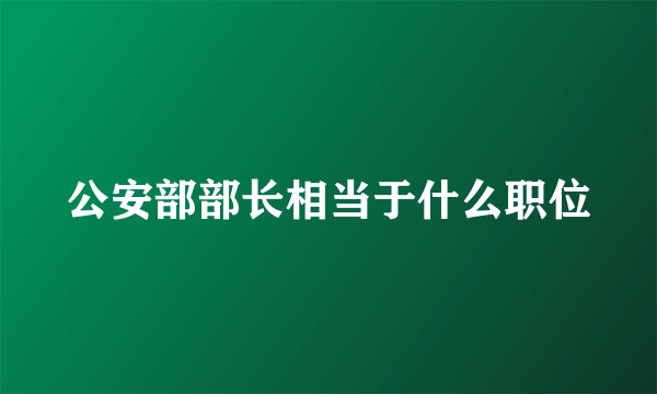 公安部部长相当于什么职位