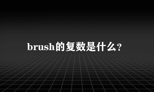 brush的复数是什么？