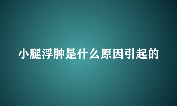 小腿浮肿是什么原因引起的