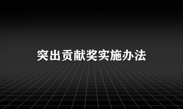 突出贡献奖实施办法