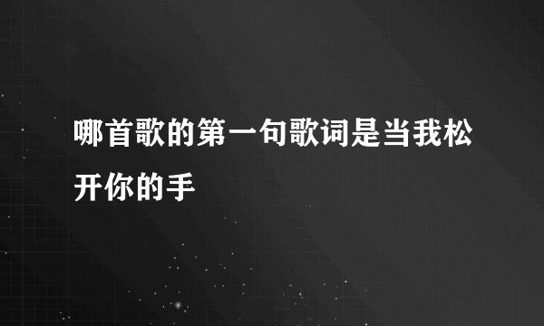 哪首歌的第一句歌词是当我松开你的手