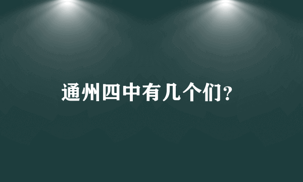 通州四中有几个们？