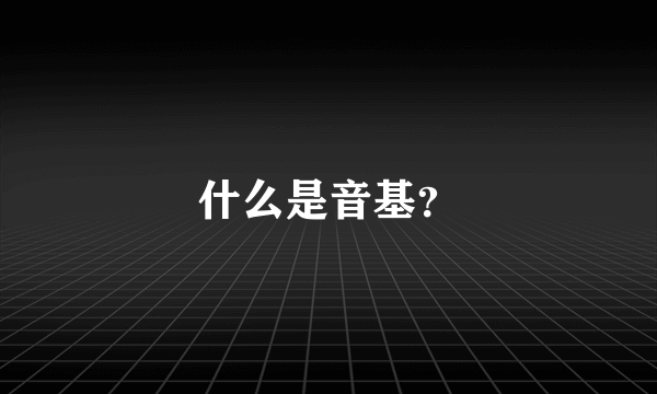 什么是音基？