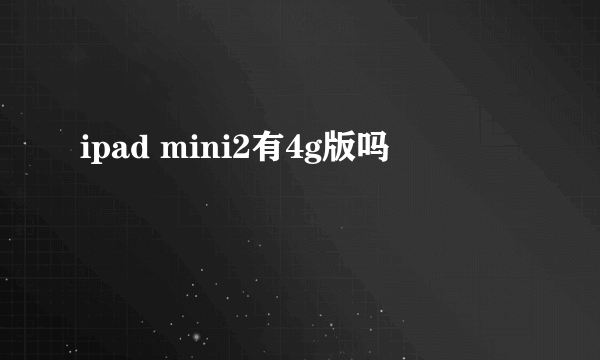 ipad mini2有4g版吗