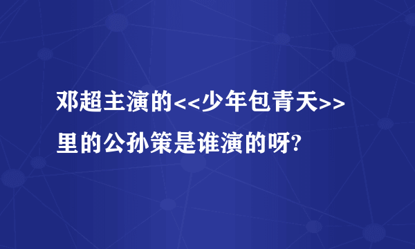 邓超主演的<<少年包青天>>里的公孙策是谁演的呀?