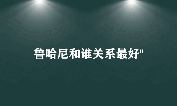 鲁哈尼和谁关系最好