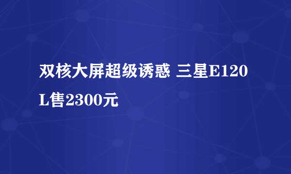 双核大屏超级诱惑 三星E120L售2300元