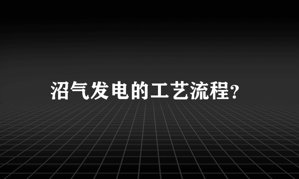 沼气发电的工艺流程？