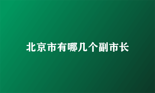 北京市有哪几个副市长