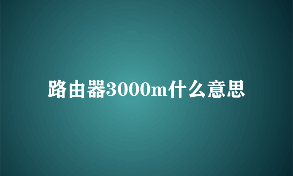 路由器3000m什么意思