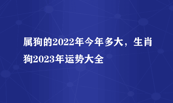 属狗的2022年今年多大，生肖狗2023年运势大全