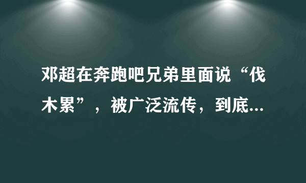 邓超在奔跑吧兄弟里面说“伐木累”，被广泛流传，到底是什么意思啊？