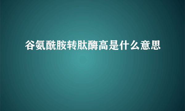 谷氨酰胺转肽酶高是什么意思